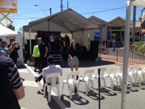 Inga Peulich interrupting proceedings at the Clayton Festival